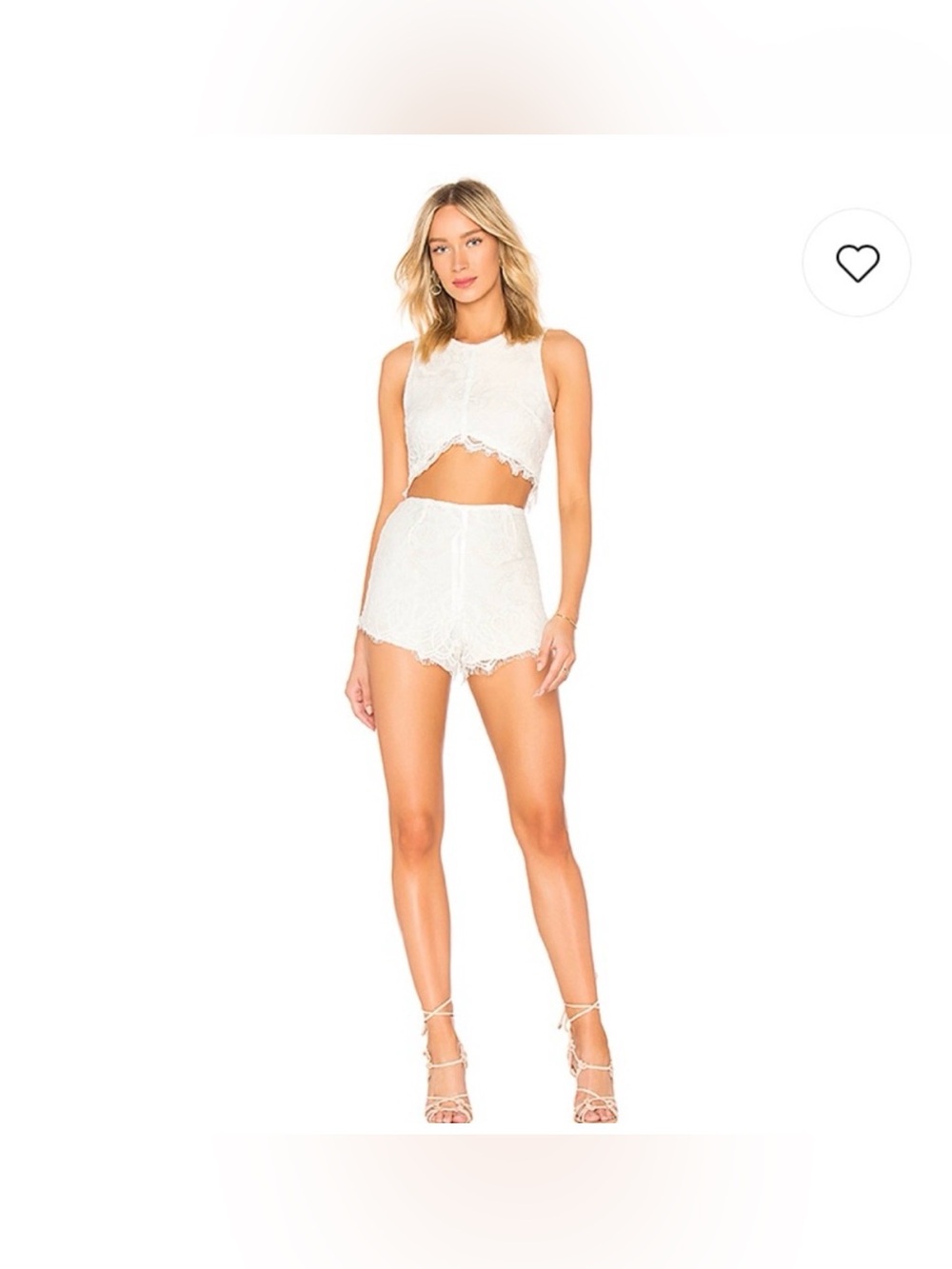 Beach Riot Shorts and Top Set white Lace